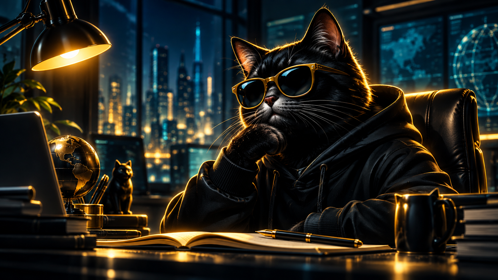 CoinCat 貓咪陪伴市場研究與社群學習的品牌插畫